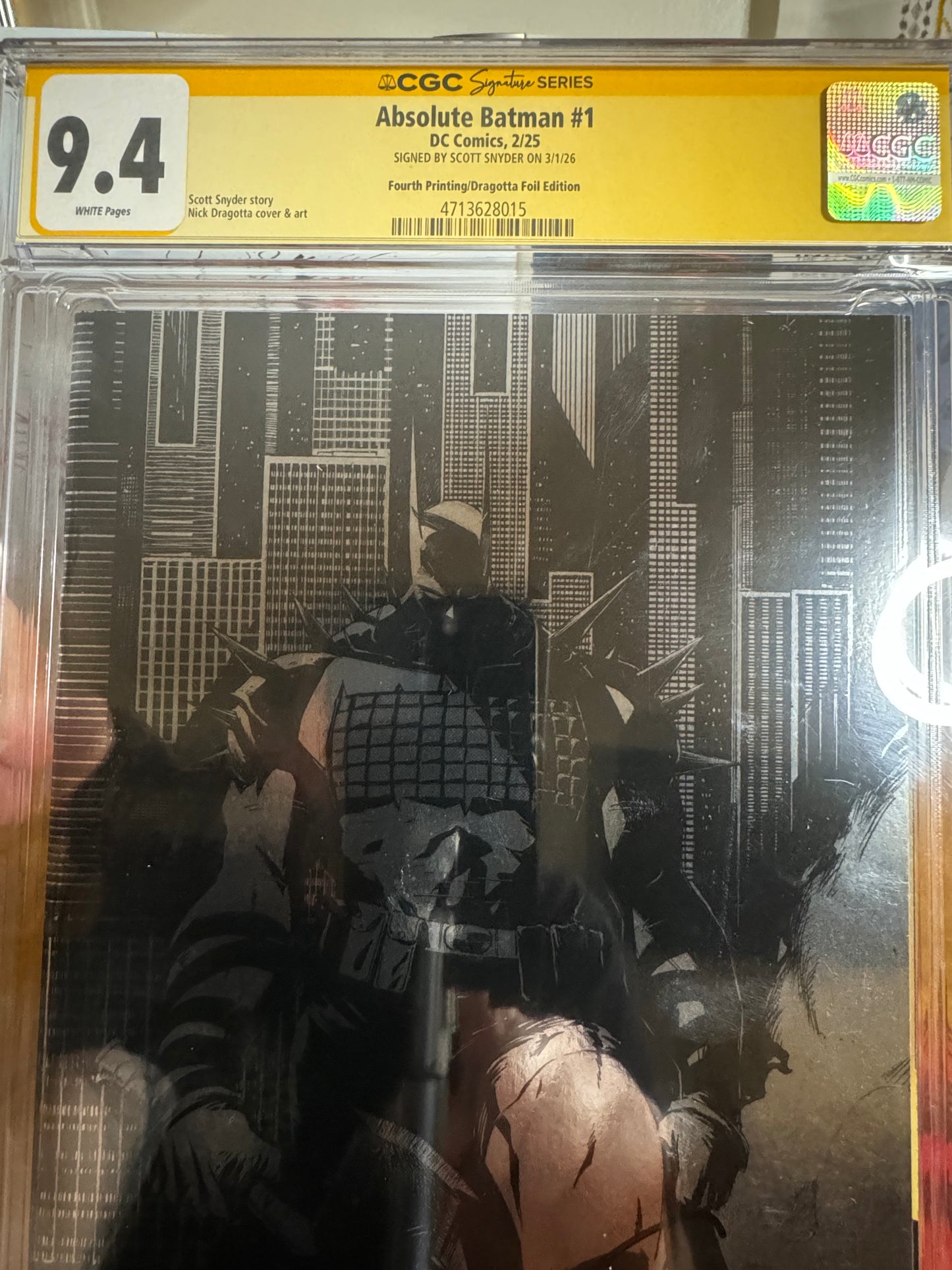 Absolute Batman #1 CGC Signature Series 9.4 signed by Scott Snyder
