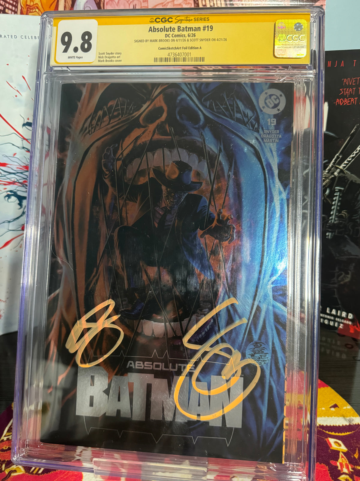 Absolute Batman #19 CGC Signature Series 9.8 Mark Brooks exclusive foil signed by Snyder and Brooks